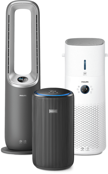 Комплект пречистватели на въздух Philips, разположени един до друг