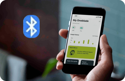 aplikacja z łącznością bluetooth powiadamia o wymianie ostrzy oneblade